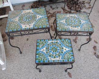 Mosaic tile tables