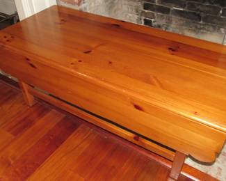 Solid pine drop-leaf coffee table