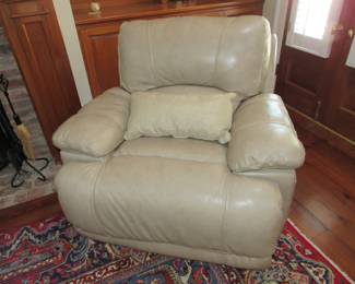Oversized leather rocker recliner
