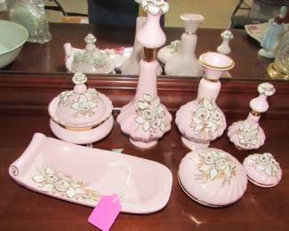 VTG pink dresser set