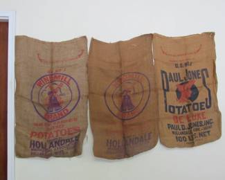 Vintage potato sacks