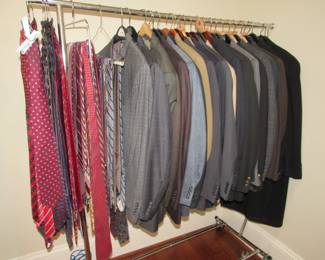 Lots of nice men's blazers, suits & ties