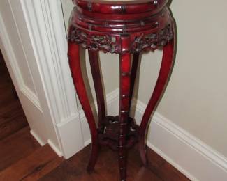 Mahogany marble-top stand