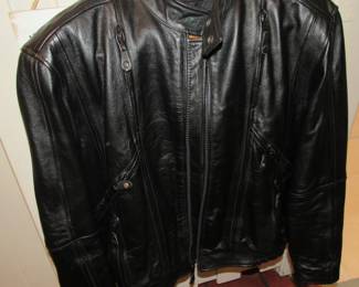 Retro heavy men's leather jacket