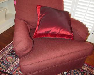 One of two Sherrill upholstered chairs
