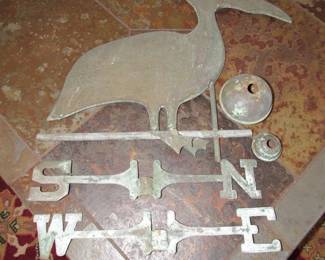 Copper pelican weathervane pieces