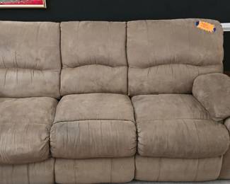 Tan swade reclining couch