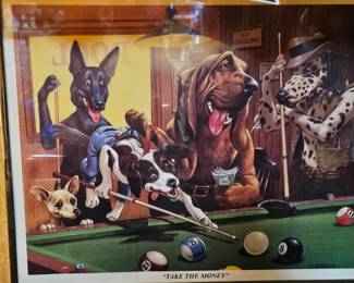 Dogs Playing Pool