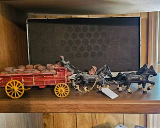 Cast Iron Wagon and Horses