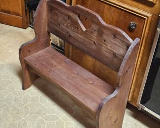 Wooden Bench with Heart
