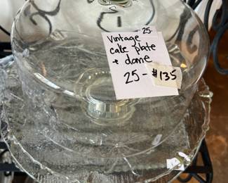 #135 vintage cake plate and dome $25.00