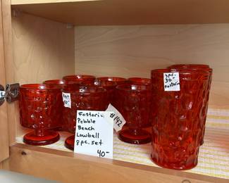 #142 Fostoria Pebble Beach lowball 8 piece set $40.00