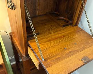 #45 liquor cabinet with stand, 1 drawer, 1 door with key 22x20x42 $100.00