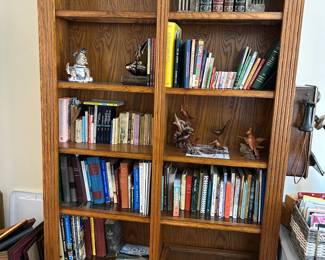 #49 lighted 10 shelf laminate bookcase 48x13x83, you move $200.00