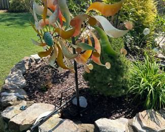 #78 metal swirly spinner 72" tall (as-is broken rod) $75.00