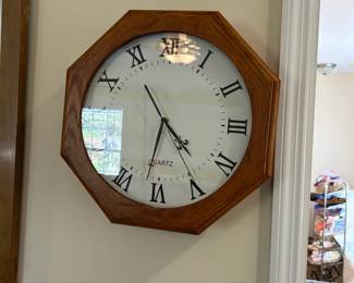 #35 Octagon hidden storage wall clock 15x15x4 $40.00