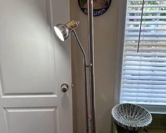 #41 metal floor lamp with 2 lights, 1 is adjustable $40.00