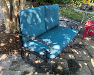 #83 glider love seat aluminum 48" long $100.00