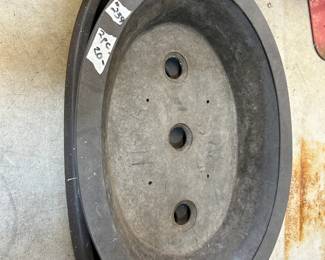 #239 Pair composite oval bonsai dishes 20"x15" 24.5"x13.5" $20.00
