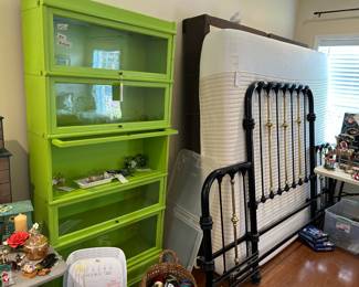 #8 King size headboard with frame (painted black cast iron and chrome - heavy) $450.00