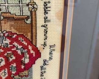 #175 needlepoint child's bedroom 17x24 as is stains $45.00
