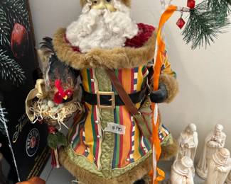 #190 Santa holding rooster 25" $30.00