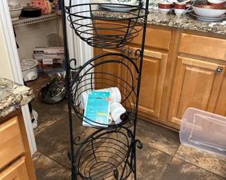 #140 metal hanging basket stand 50" tall $40.00