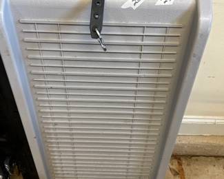 #229 Thin metal rolling cart (as-is rusted) 26x8x42 $20.00