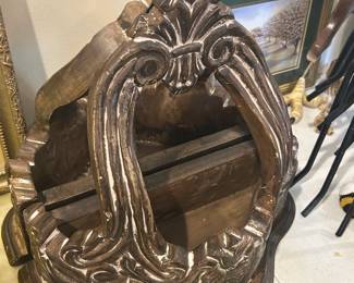 #107 Wood brown pair of sconces 16" $50.00