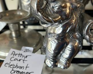 #132 Arthur Court aluminum elephant creamer $20.00