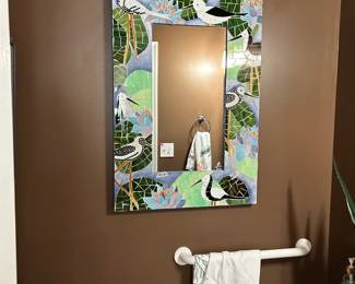 #177 mosaic mirror 38x26 $100.00