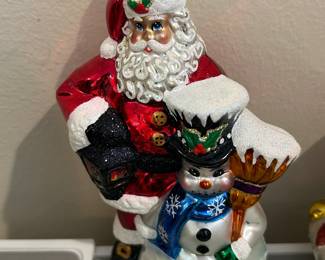#113 Christopher Radko Santa and Snowman $25.00