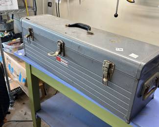 #211 Vintage Craftsman Large metal tool box with tray 30x9x10 $45.00