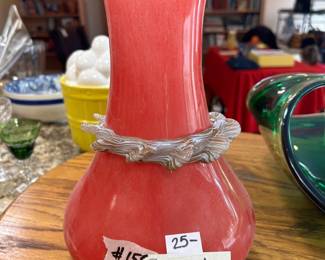 #155 Pink Art glass vase $25.00