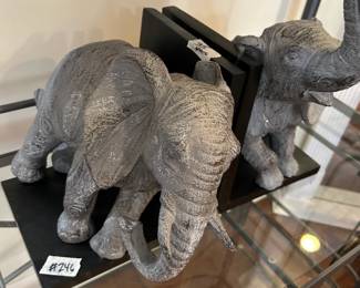 #246 Pair Resin Elephant bookends 10x8x9 $35.00