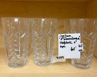 #149 Gorham "O'Tannenbaum' highball 6" 6 pieces $60.00