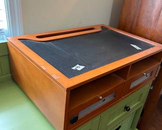 #43 laminate desk cubby 2 drawers 22x15x7 $20.00