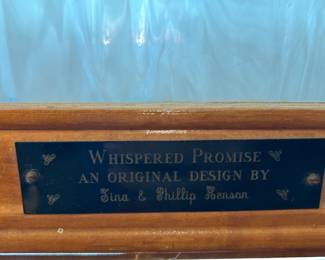 #37 stained glass wood framed hanging, Whispered Promise original design by Tina and Phillip Henson 34x39.5 $200.00
