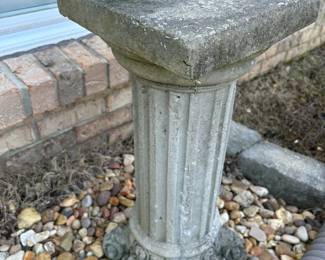 #75 concrete pillar plant stand 10x10x24 $50.00