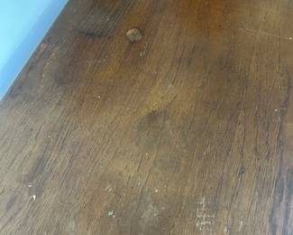 #46 desk with 2 doors, 5 drawers, 1 shelf, as is finish heavy 62x21x32 $150.00