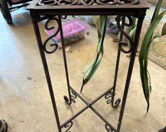 #224 Metal plant stand removable top folding 10x10x27 $25.00