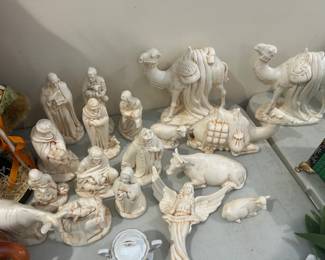 #103 Nativity set ceramic 19 pcs $55.00