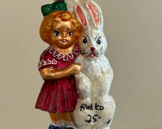 #117 Christopher Radko Girl with bunny $25.00