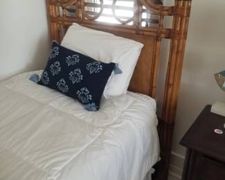 Rattan twin bed detail