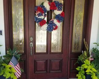 Entry door with two side lights