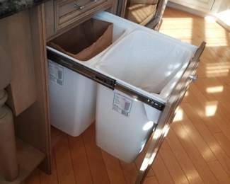 Wood-Mode kitchen island feature: trash corral
