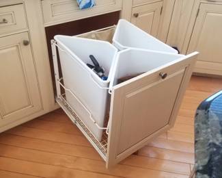 Wood-Mode kitchen feature: trash & recycling center