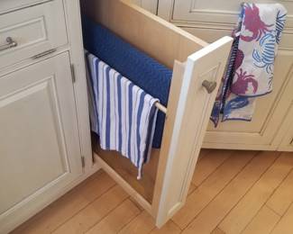 Wood-Mode kitchen feature: towel rack