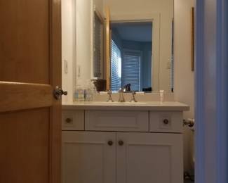 Bath vanity; mirror; vanity lights