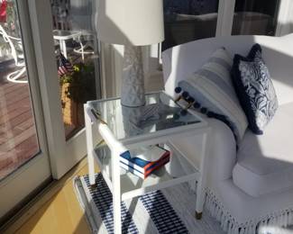 End table; table lamp